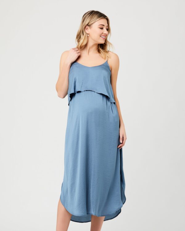 Nursing Slip Dress Petrol - Image 3