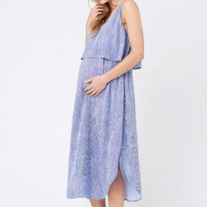 Stella Stripe Nursing Dress Royal / White