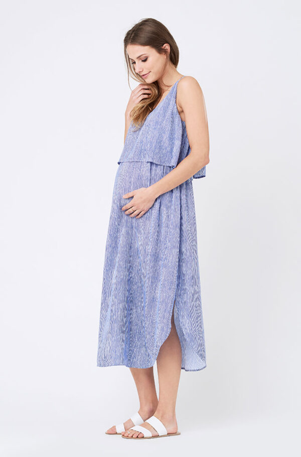 Stella Stripe Nursing Dress Royal / White