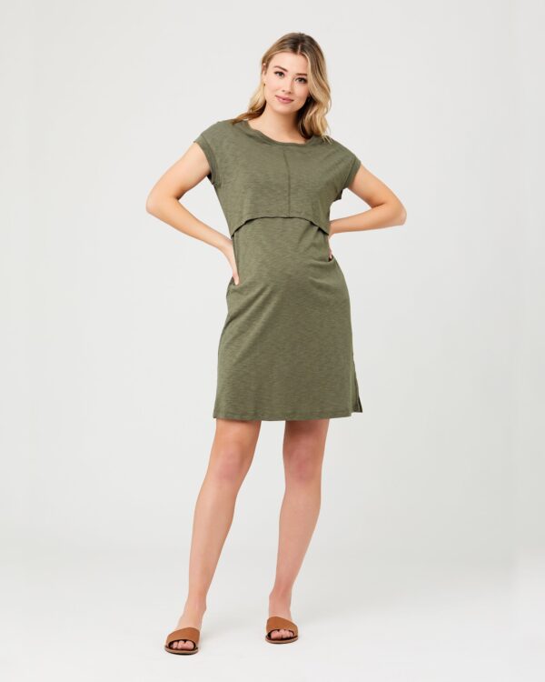 Roxie Nursing Dress Khaki - Image 6