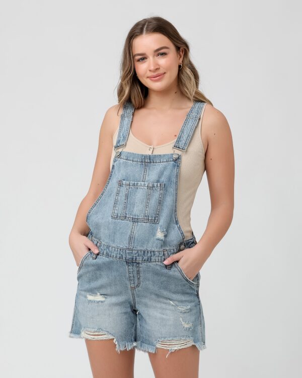 Denim Short Overalls Pale Blue - Image 6