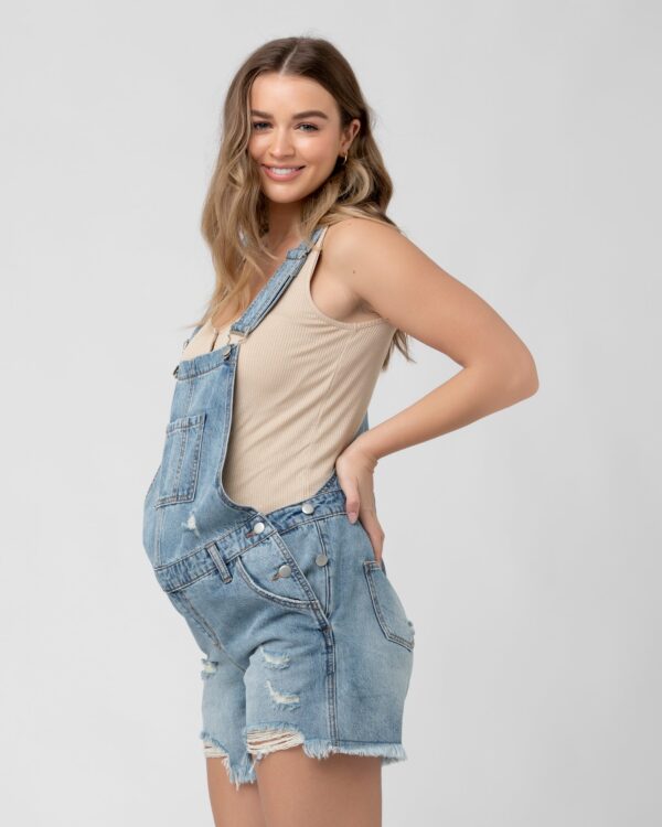 Denim Short Overalls Pale Blue - Image 5