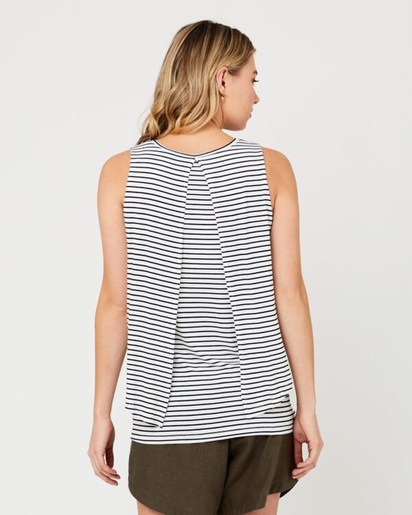 Stripe Swing Back Nursing Tank White / Black - Image 3