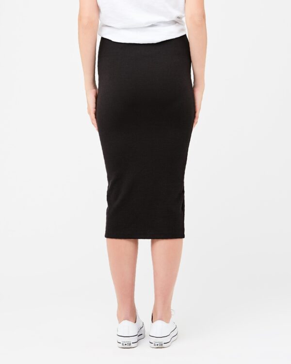 Ribbed Knit Pencil Skirt Black - Image 2