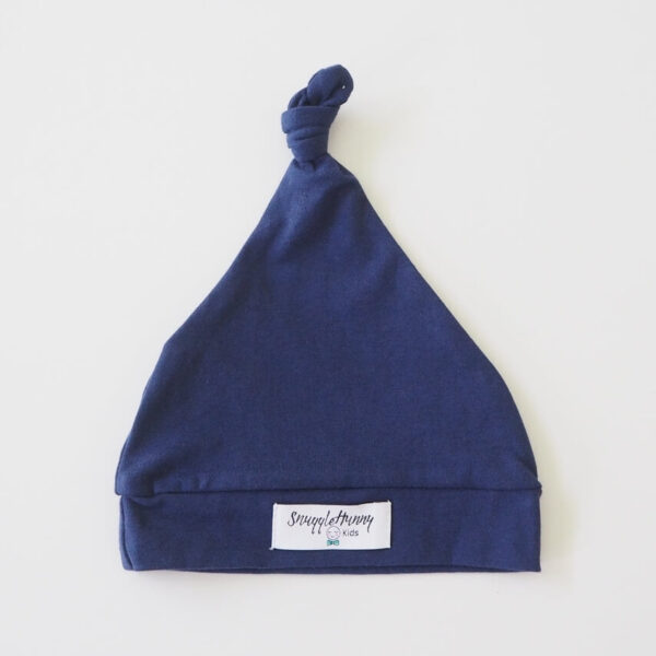 Navy Knotted Beanie - Image 2